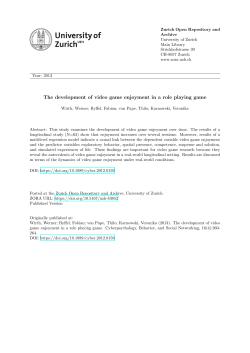 The development of video game enjoyment in a role playing game