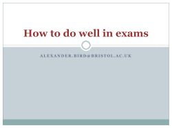 How to do well in exams
