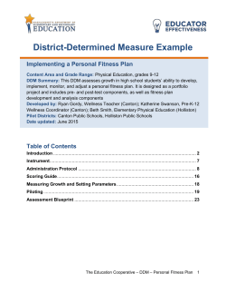 Fitness Plan - Massachusetts Department of Elementary and