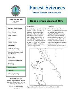 Donna Creek Washout-flow - Ministry of Forests, Lands and Natural