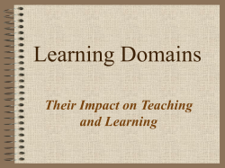 Overview of Learning Domains