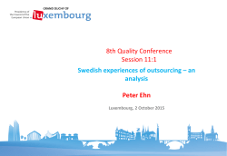 (Sweden) - Swedish experiences of outsouring