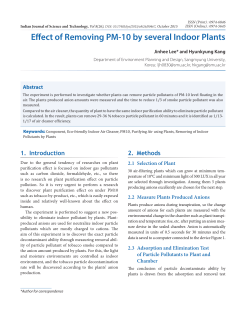 Effect of Removing PM-10 by several Indoor Plants