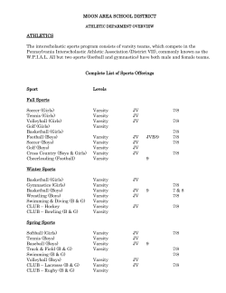 MOON AREA SCHOOL DISTRICT ATHLETICS The interscholastic