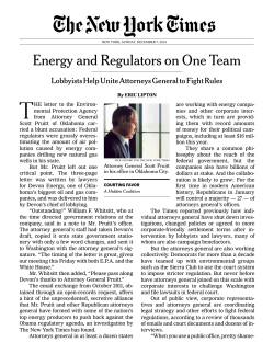 Energy and Regulators on One Team Energy and Regulators on