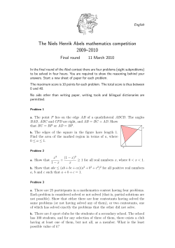 The Niels Henrik Abels mathematics competition 2009&ndash;2010