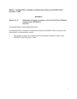 December 1, 2005 REPORTS Minute No. 21 Elimin