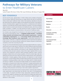 Pathways for Military Veterans to Enter Healthcare Careers