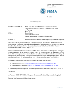 Revised Elevation Certificate and Floodproofing Certificate Approved