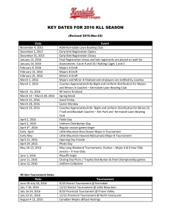 2016 Key Dates - RAMP Interactive