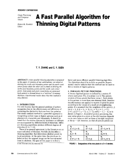 A Fast Parallel Algorithm for Thinning Digital Patterns