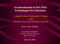 Platform: WebCT Component: Assessment
