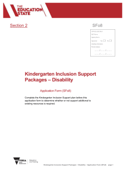 Kindergarten Inclusion Support Packages