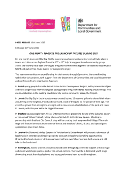 Our Big Gig one month to go press notice
