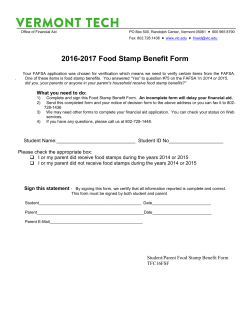 2016-2017 Food Stamp Benefit Form