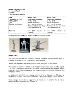 Master Classes and Talk by Jerome Ranft Sculptor Pixar Animation