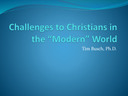 Challenges to Christians in the *Modern* World