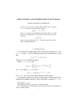 CIRCLE PACKING AND INTERPOLATION IN FOCK SPACES Let C