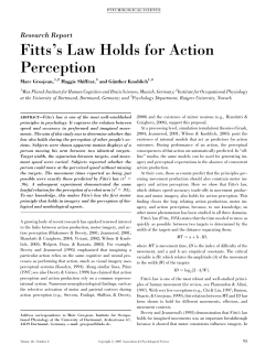 Fitts`s Law Holds for Action Perception