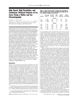 High Speed, High Resolution, and Continuous Chemical Analysis of