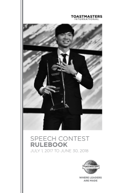 Speech Contest Rulebook - District 8 Toastmasters
