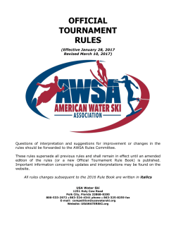 Rule Book - USA Water Ski