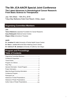 The 5th JCA-AACR Special Joint Conference