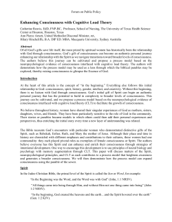 Enhancing Consciousness with Cognitive Load Theory