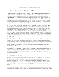 1. User`s Acknowledgment and Acceptance of Terms Cognitive