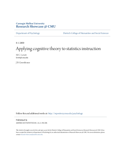 Applying cognitive theory to statistics instruction