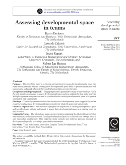 Assessing developmental space in teams