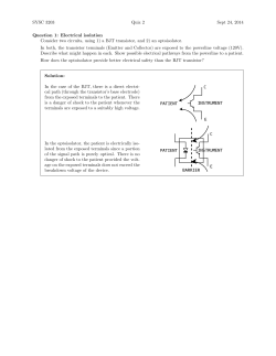 SYSC 3203 Quiz 2 Sept 24, 2014 Question 1: Electrical isolation