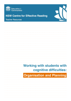 Working with students with cognitive difficulties: Organisation and