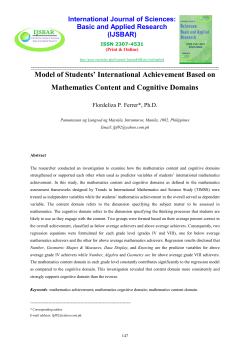 International Journal of Sciences: Basic and Applied Research