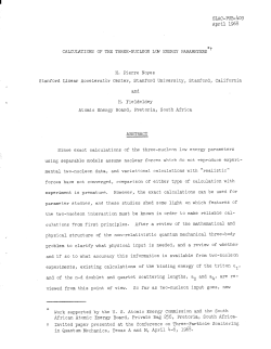 April 1968 CALCUL4TIONS OF THE THREE