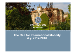 The Call for International Mobility ay 2017/2018