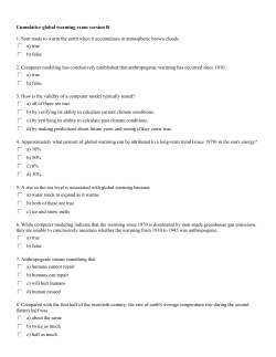 Cumulative global warming exam version B