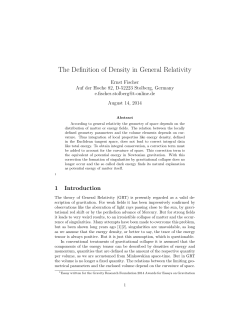 The Definition of Density in General Relativity