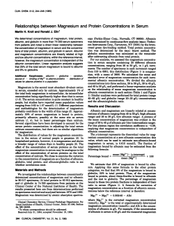 Relationships between Magnesium and Protein