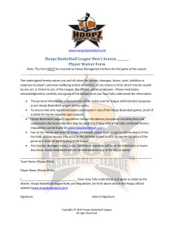 Hoopz Basketball League Men`s Season ______ Player Waiver Form
