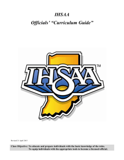 Football Officials Generic Curriculum Guide