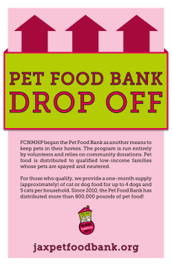 FCNMHP began the Pet Food Bank as another means to keep pets