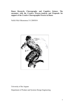 Dance Research, Choreography and Cognitive Science: The