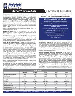 PlatSil &reg; Gel Series Technical Bulletin