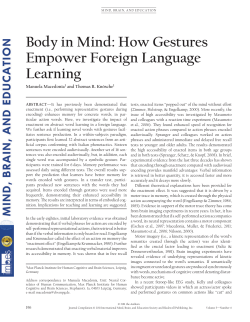 Body in Mind: How Gestures Empower Foreign Language Learning