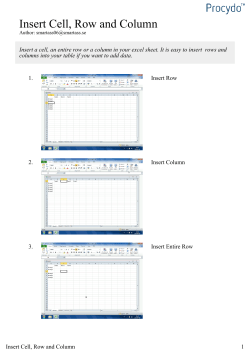 Insert Cell, Row and Column