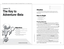 The Key to Adventure&ndash;Beta - Goodheart