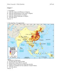 Human Geography - Clicker QuestionsJeff Lash Chapter 7 1
