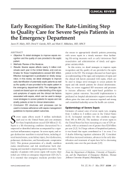 The Rate-Limiting Step to Quality Care for Severe Sepsis Patients in