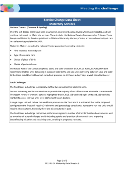 Data sheet - Maternity - Meeting The Challenge